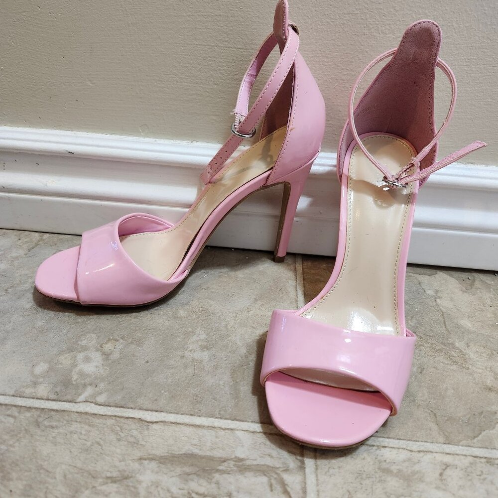 Pastel pink sandal heels